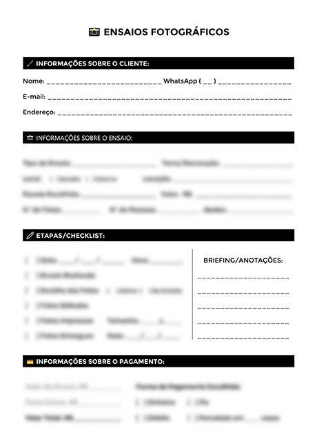 Ficha para Ensaios Fotográficos - Ok