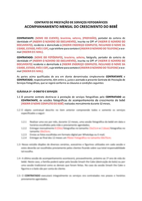 Modelo de Contrato para Acompanhamento Mensal